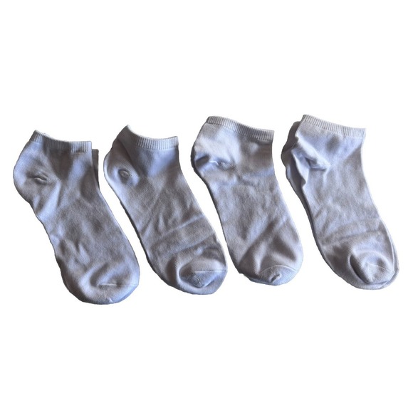 Lot Of 4 Pairs Womens Ankle Socks White Cotton Crew Socks Low Cut Invisible NEW - Picture 3 of 3